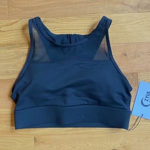 Black Mesh Sports Bra